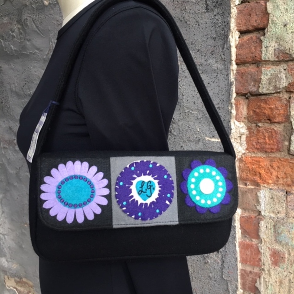 LULU GUINNESS  Felt Wool Bag